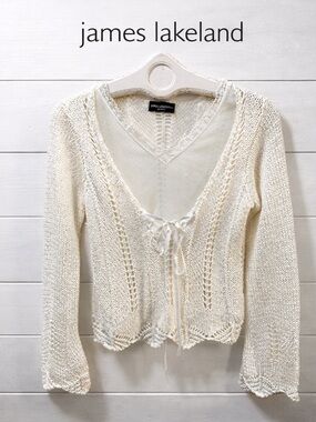 JAMES LAKELAND – White Open-Knit Sweater – Y2K Style – Made in Italy size 42